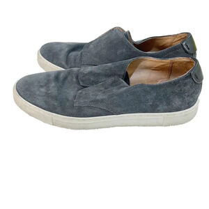 Frye 1863 Mens Gray Slip On Casual Shoes Lace 11 Suede Almond Toe Oxford Preppy